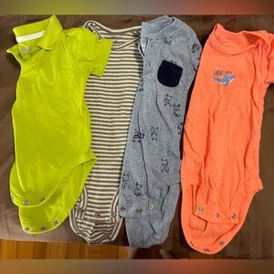 Bundle set onesie’s Green Polo Shirt Casual Style 6m